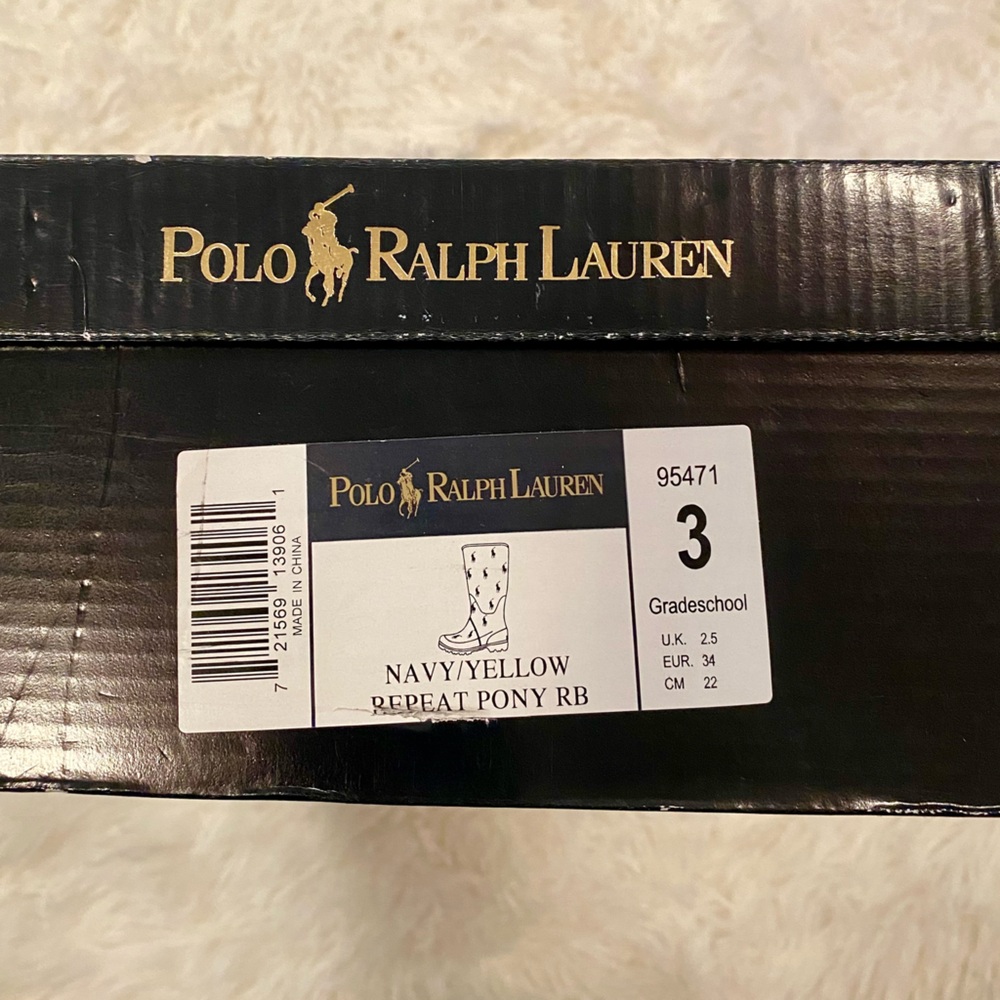Polo Ralph Lauren Navy/Yellow Rain Boots - Picture 6 of 7